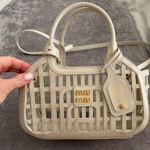 Miu Miu Beige Leather Mini Bag